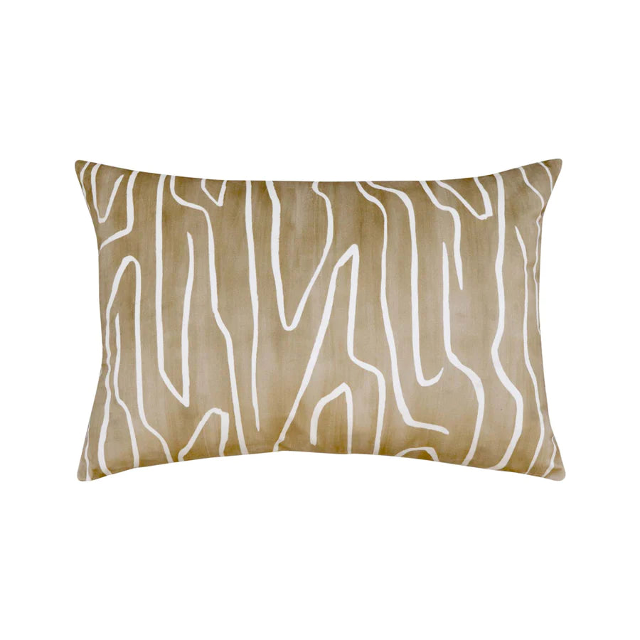 Crevice Mustard Velvet Linen Cushion