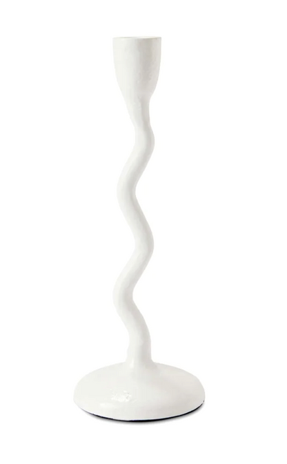 Wave White Candlestick Large