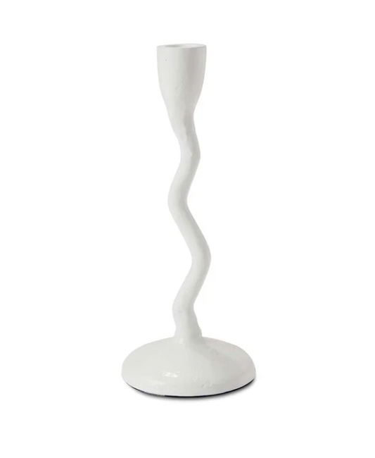 Wave White Candlestick Small